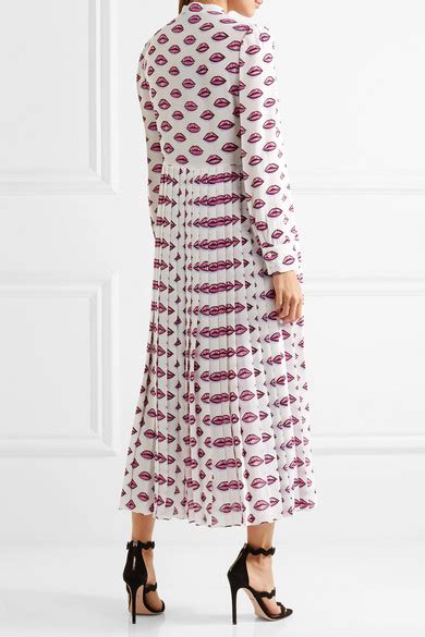 pleated pussy bow dress prada netaporter purple|Designer Dresses .